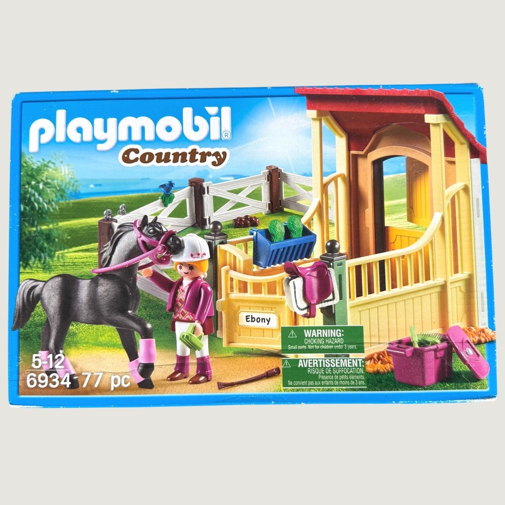 Playmobil Country Horse Stall Araber 6934 77pc Set 2016 Germany New Open Box